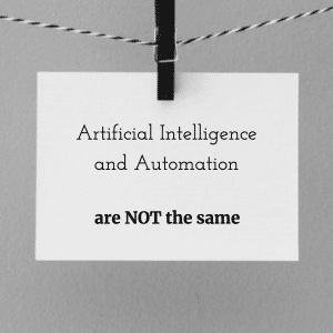 artificial intelligence and automation are not the same illustration